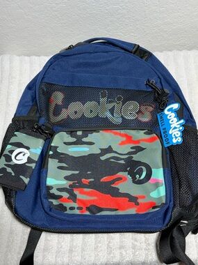 Cookies Navy Blue Camo Front Backpack